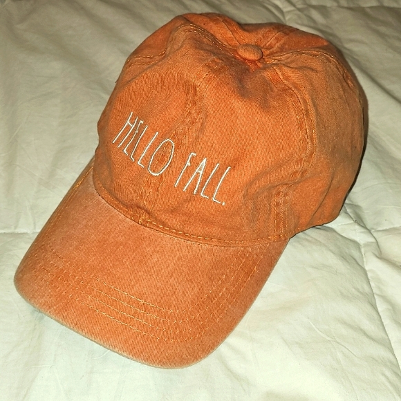 RAE DUNN Womens Nwots Orange FALL Hat/cap!!. Super Cute. HELLO FALL! - Picture 2 of 6